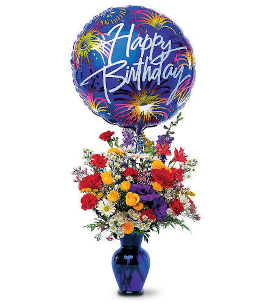 Happy Birthday Flowers & Balloon | Rochester NY Florist