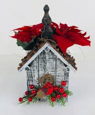 Rustic Poinsettia Birdhouse