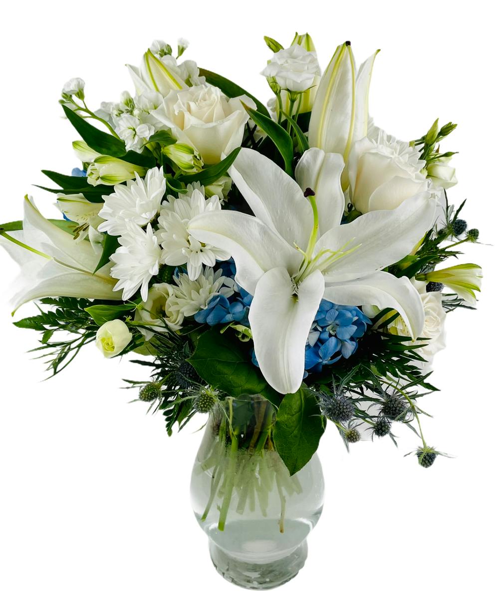 Blue & White Flowers Kittelberger Florist Rochester NY