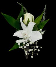 Dendrobium & Sweetheart Rose Boutonniere