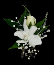 Dendrobium & Sweetheart Rose Boutonniere