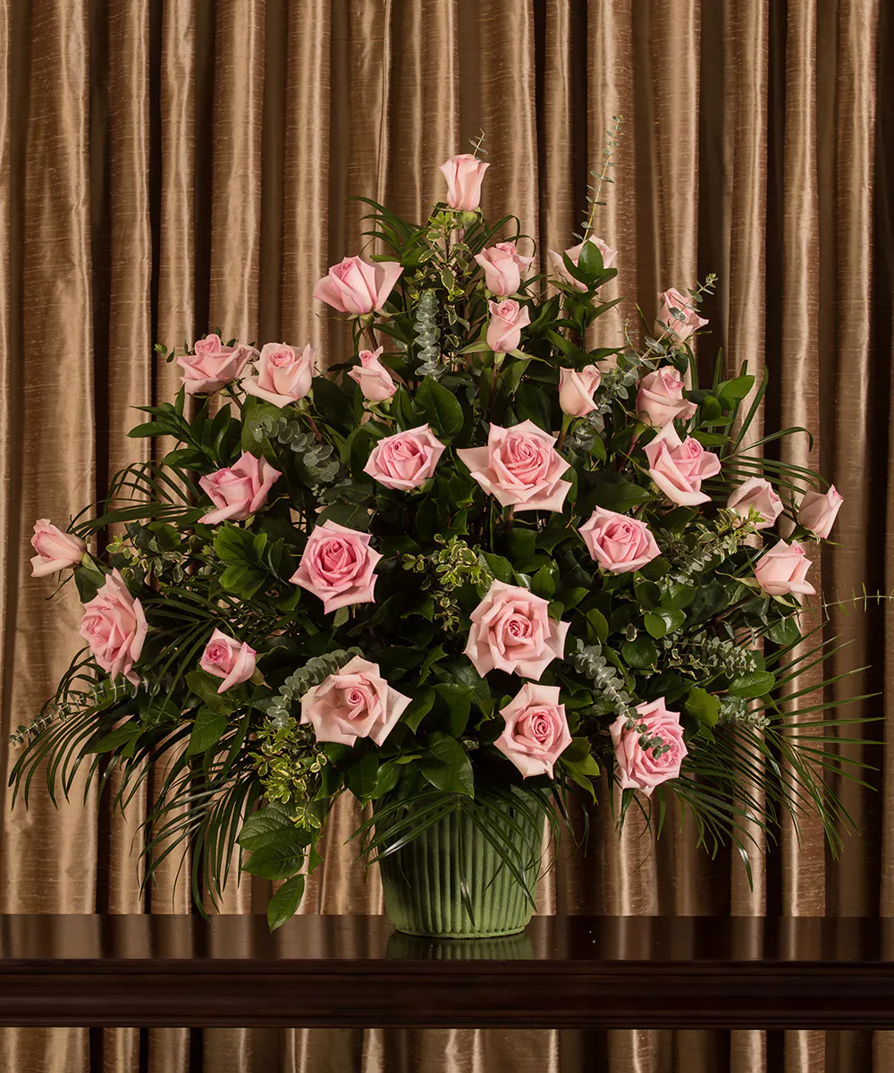 Pink Rose Funeral Arrangement | Kittelberger Florist