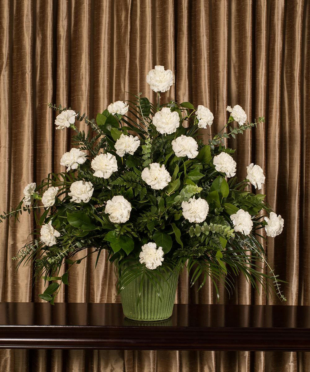 White Carnation Arrangement Kittelberger NY Florist